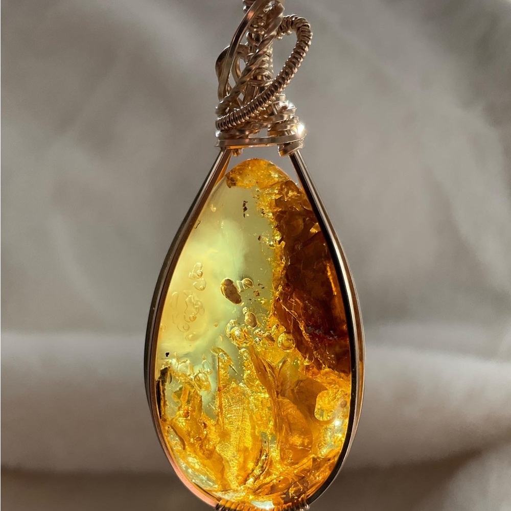 SOLD - Amber Necklace 14k gold filled - Picture 1 of 8